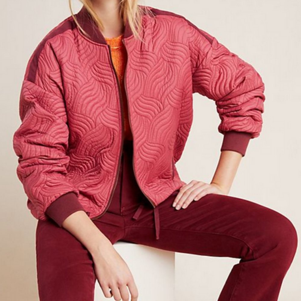 Anthropologie Quilted Bomber Jacket